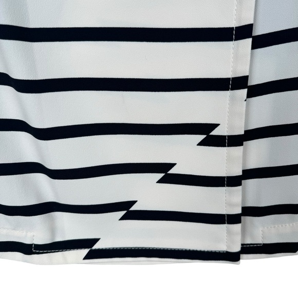 Madewell Women’s Parcel Striped Trench Coat Size XS Crepe White Black Collared - Picture 13 of 13